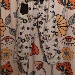 Lazy One Pajama Bottoms with Bee and Flower Print